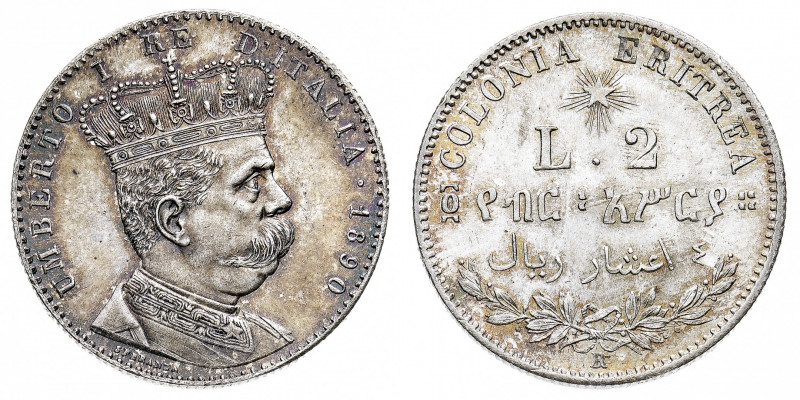 Umberto I (1878-1900)
Colonie - Eritrea - 2 Lire 1890 NGC MS 64 - Zecca: Roma -...