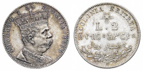 Umberto I (1878-1900)
Colonie - Eritrea - 2 Lire 1890 NGC MS 64 - Zecca: Roma - Diritto: effigie coronata del Re a destra - Rovescio: valore e legend...