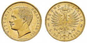 Vittorio Emanuele III (1900-1946)
20 Lire Aquila Sabauda 1905 NGC MS 63 - Zecca: Roma - Diritto: effigie del Re a sinistra - Rovescio: aquila coronat...