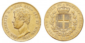 Carlo Alberto (1831-1849)
20 Lire 1831 - Zecca: Genova - Diritto: effigie del Re a sinistra - Rovescio: stemma di Casa Savoia coronato e circondato d...