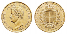 Carlo Alberto (1831-1849)
20 Lire 1832 - Zecca: Genova - Diritto: effigie del Re a sinistra - Rovescio: stemma di Casa Savoia coronato e circondato d...