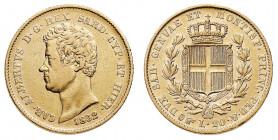 Carlo Alberto (1831-1849)
20 Lire 1832 - Zecca: Torino - Diritto: effigie del Re a sinistra - Rovescio: stemma di Casa Savoia coronato e circondato d...