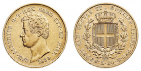 Carlo Alberto (1831-1849)
20 Lire 1833 - Zecca: Torino - Diritto: effigie del Re a sinistra - Rovescio: stemma di Casa Savoia coronato e circondato d...