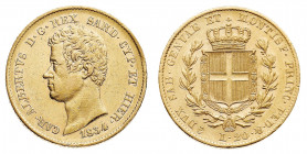 Carlo Alberto (1831-1849)
20 Lire 1834 senza segno di zecca - Diritto: effigie del Re a sinistra - Rovescio: stemma di Casa Savoia coronato e circond...