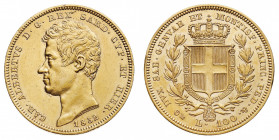 Carlo Alberto (1831-1849)
100 Lire 1832 - Zecca: Genova - Diritto: effigie del Re a sinistra - Rovescio: stemma di Casa Savoia coronato e circondato ...