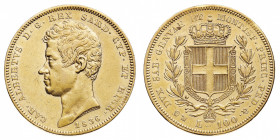 Carlo Alberto (1831-1849)
100 Lire 1836 - Zecca: Genova - Diritto: effigie del Re a sinistra - Rovescio: stemma di Casa Savoia coronato e circondato ...