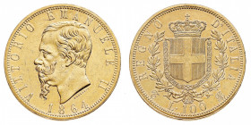 Vittorio Emanuele II (1861-1878)
100 Lire 1864 - Zecca: Torino - Diritto: effigie del Re a sinistra - Rovescio: stemma di Casa Savoia coronato e circ...