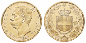 Umberto I (1878-1900)
100 Lire 1882 NGC MS 62 PL - Zecca: Roma - Diritto: effigie del Re a sinistra - Rovescio: stemma di Casa Savoia coronato e circ...