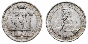 Vecchia monetazione (1864-1938) - 20 Lire 1938 - Zecca: Roma - Diritto: tre torri piumate - Rovescio: San Marino stante di fronte - gr. 19,99 - Rara -...