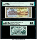 Argentina Banco de la Nacion Argentina 5 Centavos 1.11.1891 Pick 209 PMG Choice Uncirculated 64 EPQ; Guatemala Banco de Guatemala 1/2 Quetzal 6.1.1971...
