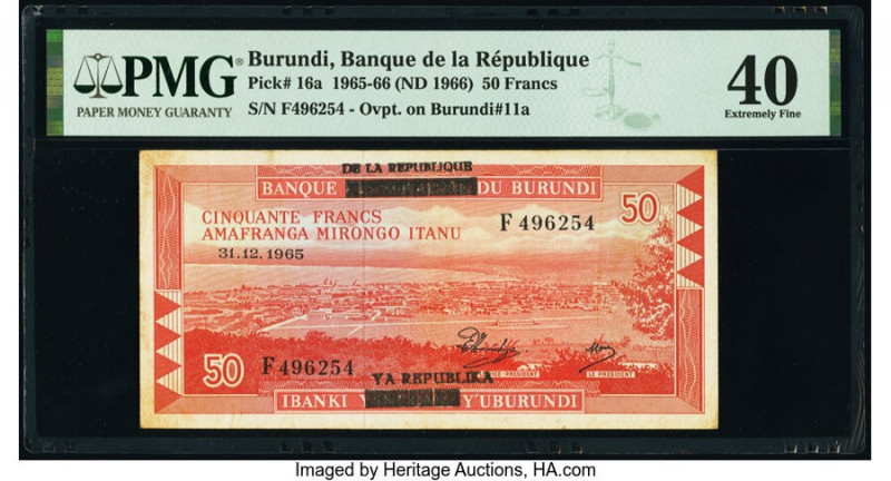 Burundi Banque de la Republique du Burundi 50 Francs 31.12.1965 (ND 1966) Pick 1...