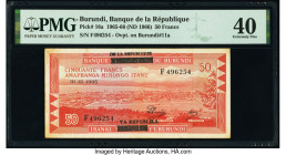 Burundi Banque de la Republique du Burundi 50 Francs 31.12.1965 (ND 1966) Pick 16a PMG Extremely Fine 40. Stains.

HID09801242017

© 2020 Heritage Auc...