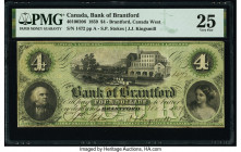 Canada Brantford, CW- Bank of Brantford $4 1.11.1859 Pick S1571a Ch.# 40-10-02-06 PMG Very Fine 25. 

HID09801242017

© 2020 Heritage Auctions | All R...