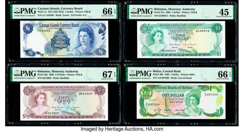 Cayman Islands Currency Board 1 Dollar 1971 (ND 1972) Pick 1a PMG Gem Uncirculat...