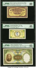 China, French Indochina and Macau Group Lot of 6 Graded Examples PMG Choice Uncirculated 64; Choice Uncirculated 63; Choice About Unc 58 EPQ; About Un...