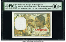Comoros Banque de Madagascar et des Comores 100 Francs ND (1963) Pick 3b PMG Gem Uncirculated 66 EPQ S. 

HID09801242017

© 2020 Heritage Auctions | A...