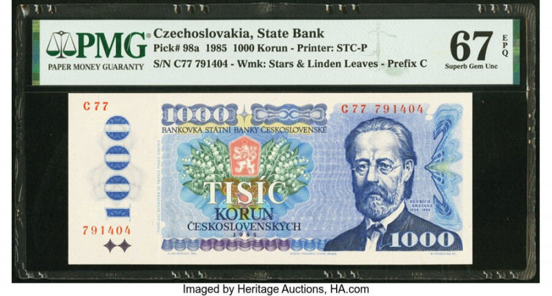 Czechoslovakia Czechoslovak State Bank 1000 Korun 1985 Pick 98a PMG Superb Gem U...
