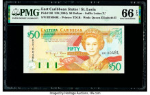 East Caribbean States Central Bank, St. Lucia 50 Dollars ND (1994) Pick 34l PMG Gem Uncirculated 66 EPQ. 

HID09801242017

© 2020 Heritage Auctions | ...