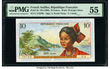 French Antilles Institut d'Emission des Departements d'Outre-Mer 10 Francs ND (1964) Pick 8a PMG About Uncirculated 55. 

HID09801242017

© 2020 Herit...