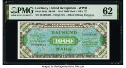 Germany Allied Military Currency 1000 Mark 1944 Pick 198a PMG Uncirculated 62. Stains lightened.

HID09801242017

© 2020 Heritage Auctions | All Right...