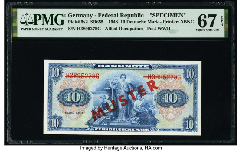 Germany Federal Republic U.S. Army Command 10 Deutsche Mark 1948 Pick 5s2 Specim...
