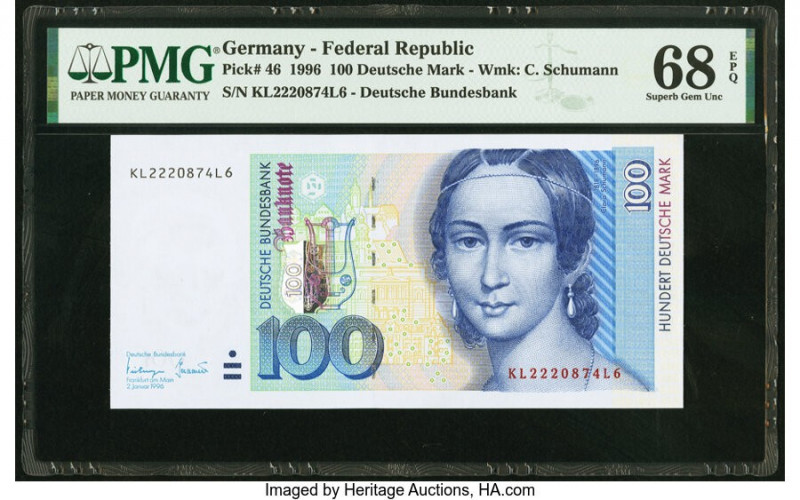 Germany Federal Republic Deutsche Bundesbank 100 Deutsche Mark 2.1.1996 Pick 46 ...