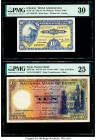 Gibraltar Government of Gibraltar 10 Shillings 1.6.1942 Pick 14b PMG Very Fine 30; Egypt National Bank of Egypt 10 Pounds 6.2.1950 Pick 23c PMG Very F...