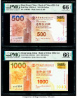 Hong Kong Bank of China (HK) Ltd. 500; 1000 Dollars 2010; 2012 Pick 344a; 345b Two Examples PMG Gem Uncirculated 66 EPQ (2). 

HID09801242017

© 2020 ...