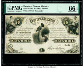 Hungary Finance Ministry, Philadelphia 5 Forint ND (1852) Pick S143r1 Remainder PMG Gem Uncirculated 66 EPQ; Greece Bank of Greece 50,000 Drachmai 195...