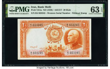 Iran Bank Melli 20 Rials ND (1938) / AH1317 Pick 34Aa PMG Choice Uncirculated 63 EPQ. 

HID09801242017

© 2020 Heritage Auctions | All Rights Reserved...