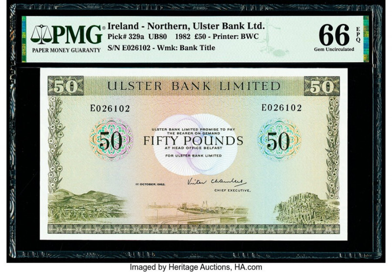 Ireland - Northern Ulster Bank Limited 50 Pounds 1.10.1982 Pick 329a PMG Gem Unc...