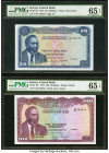 Kenya Central Bank of Kenya 20; 100 Shillings 1.7.1973; 1.7.1972 Pick 8d; 10c Two Examples PMG Gem Uncirculated 65 EPQ (2). 

HID09801242017

© 2020 H...