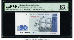 Latvia Latvijas Bankas Naudas Zime 50 Latu 1992 (ND 1994) Pick 46 PMG Superb Gem Unc 67 EPQ. 

HID09801242017

© 2020 Heritage Auctions | All Rights R...