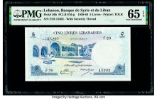 Lebanon Banque de Syrie et du Liban 5 Livres 1958-64 Pick 56b PMG Gem Uncirculated 65 EPQ. 

HID09801242017

© 2020 Heritage Auctions | All Rights Res...