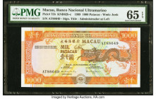 Macau Banco Nacional Ultramarino 1000 Patacas 20.12.1999 Pick 75b KNB62 PMG Gem Uncirculated 65 EPQ. 

HID09801242017

© 2020 Heritage Auctions | All ...