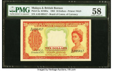 Malaya and British Borneo Board of Commissioners of Currency 10 Dollars 21.3.1953 Pick 3a B103 KNB3a PMG Choice About Unc 58. Minor thinning.

HID0980...