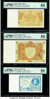 Poland Bank Polski 10; 50; 5 (2); 20 Zlotych 1929 (2); 1930; 1931; 1941 Pick 69; 71; 72; 73; 101Five Examples PMG Choice Uncirculated 63; Choice uncir...