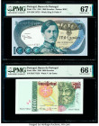 Portugal Banco de Portugal 1000; 5000 Escudos 3.12.1981; 2.7.1998 Pick 175c; 190e Two Examples PMG Superb Gem Unc 67 EPQ; Gem Uncirulated 66 EPQ. 

HI...