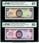 Trinidad & Tobago Central Bank of Trinidad and Tobago 10; 20 Dollars 1964 (ND 1977) Pick 32a; 33a Two Examples PMG Superb Gem Unc 67 EPQ; Gem uncircul...