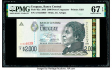 Uruguay Banco Central Del Uruguay 2000 Pesos Uruguayos 2003 Pick 92a PMG Superb Gem Unc 67 EPQ. 

HID09801242017

© 2020 Heritage Auctions | All Right...