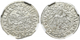 Sigismund II Augustus, Halfgroat 1547, Vilnius - NGC MS65 2-MAX