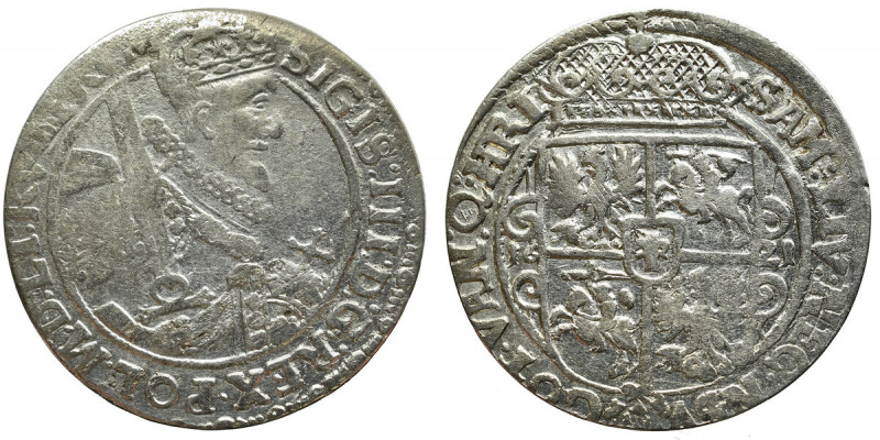 Sigismund III, 18 groschen 1621 PRVS M, Bromberg Ładny, czytelny egzemplarz. Odm...