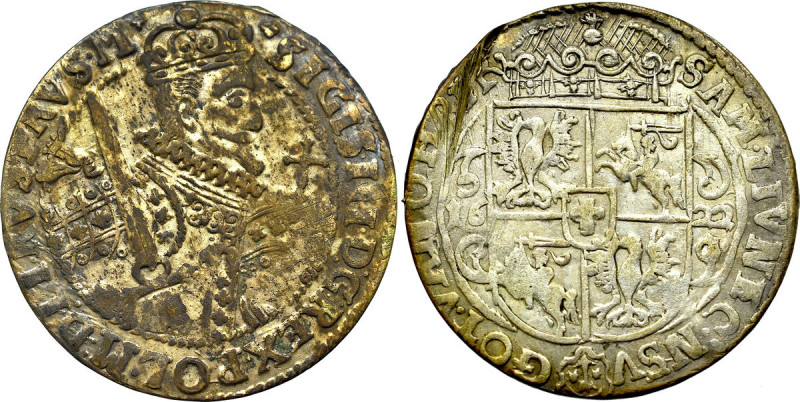 Sigismund III, 18 groschen 1622, Bromberg - PRBS M Obiegowy egzemplarz z resztka...