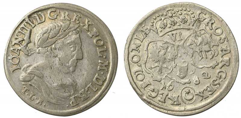 John III Sobieski, 6 groschen 1682, Bromberg Ładny, naturalny egzemplarz w patyn...