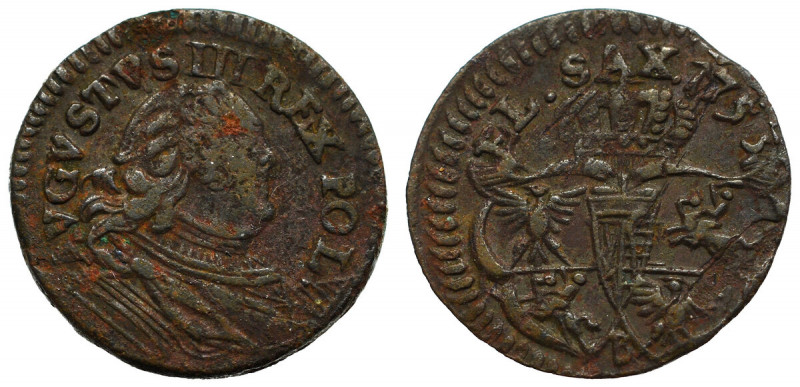 August III, Solidus 1753 Ładny egzemplarz. Patyna, nalot. Reference: Kopicki
Gr...