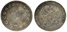 Zabór rosyjski, Mikołaj I, 3/4 rubla=5 złotych 1835 MW