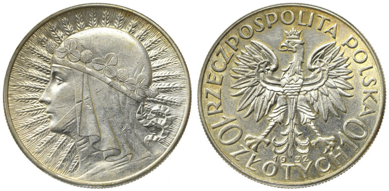 II Republic of Poland, 10 zloty 1932 Polonia Ładny egzemplarz z delikatnym. Dobr...