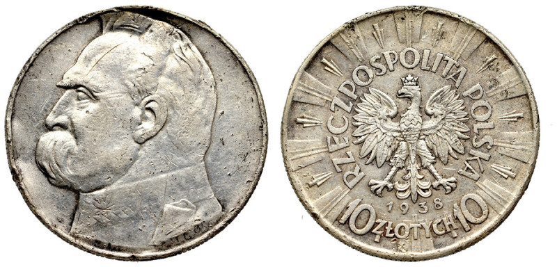 II Republic of Poland, 10 zloty 1938 Pilsudski Obiegowy egzemplarz z dobrze zach...