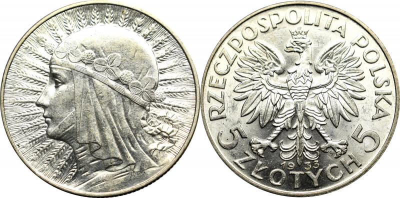 II Republic of Poland, 5 zloty 1933 Polonia Piękny egzemplarz z głębokim, intens...