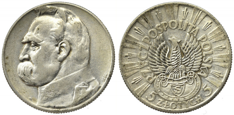 II Republic of Poland, 5 zloty 1934 Riffle Eagle Ładny egzemplarz z obustronną, ...